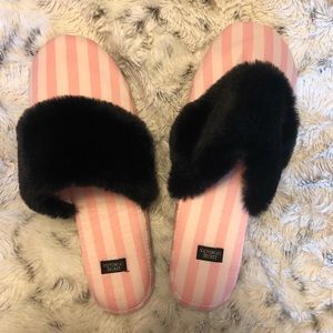 Victoria’s Secret pink stripped slippers